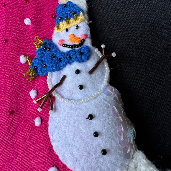 Berek Christmas Pink Snowman Cardigan‎